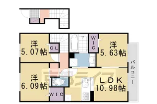 フローラ西向日【2階】の間取り