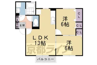 パストラル西向日【1階】の間取り