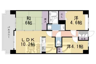 朝日プラザ伏見桂川【214号室】の間取り
