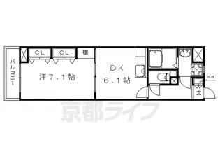 ウエストリュエル【102号室】の間取り