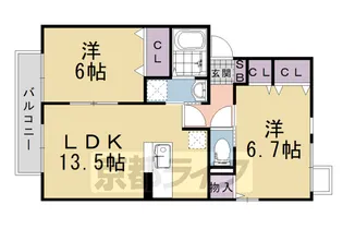 グランドール今里【105号室】の間取り