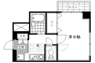 DETOM‐1千本智恵光院【504号室】の間取り