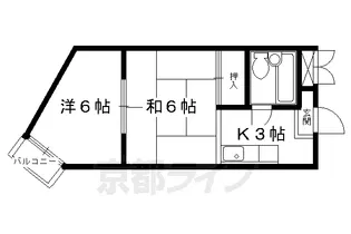 ブランドハウス京都二条城【406号室】の間取り