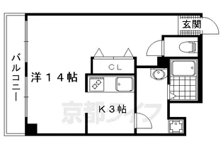京都府京都市北区衣笠東御所ノ内町【マンション】の間取り