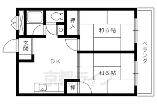 ヴィラージュ岩倉【205号室】の間取り