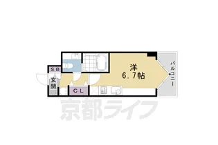 DETOM−1三条通【502号室】の間取り