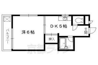 1DKの間取り画像