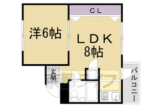 京都府京都市左京区高野清水町【マンション】の間取り