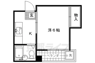 京都府京都市北区紫野下御輿町【マンション】の間取り