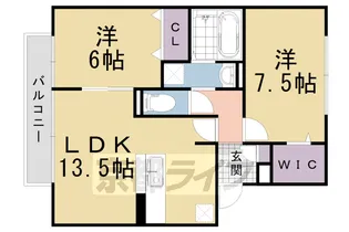 京都府乙訓郡大山崎町字円明寺小字横林【アパート】の間取り