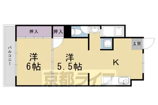 シャトー葛野【302号室】の間取り