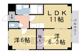 第2メゾンミソノ【503号室】の間取り