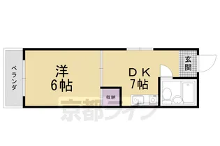 京都府京都市右京区嵯峨釈迦堂門前瀬戸川町【マンション】の間取り
