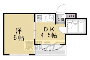京都府京都市右京区花園春日町【マンション】の間取り
