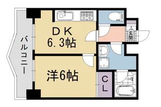 四条大宮シャトー朝日【801号室】の間取り