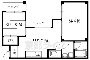 ヴィラ勧修寺【303号室】の間取り
