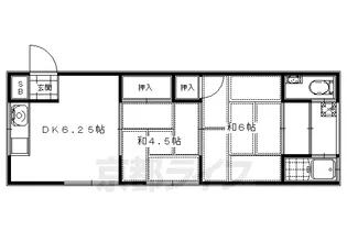 栄和荘【一1F端号室】の間取り