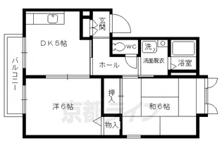 京都府京都市北区等持院西町【アパート】の間取り