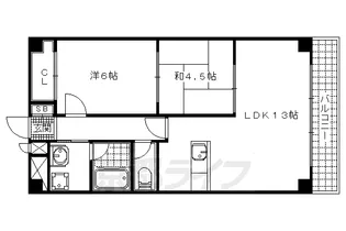 グレースコート洛【2B号室】の間取り
