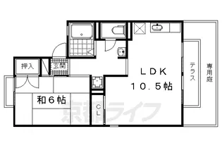 セジュール金閣【102号室】の間取り