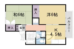 京都府京都市右京区嵯峨大覚寺門前堂ノ前町【アパート】の間取り