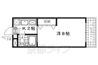 京都府京都市右京区太秦中筋町【マンション】の間取り