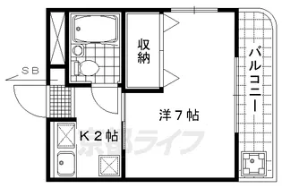 京都府京都市右京区太秦中筋町【マンション】の間取り