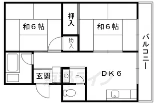 伴コーポラス【208号室】の間取り