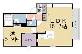 クラスター山田Ⅱ【102号室】の間取り