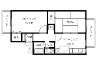 ナトゥーラ西賀茂【202号室】の間取り