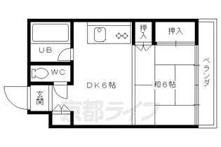 京都府京都市北区紫竹栗栖町【マンション】の間取り
