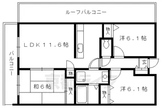 「レジディア太秦」【5階】の間取り