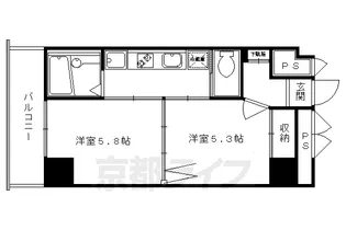 Kushige Gojo【214号室】の間取り