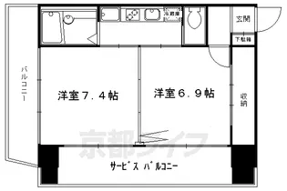 Kushige Gojo【7階】の間取り