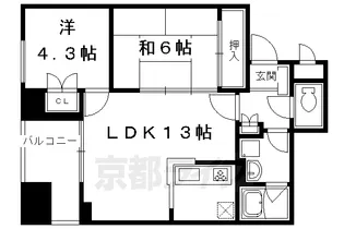 パインフィールド西院【802号室】の間取り