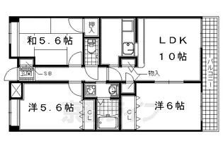 京都府宇治市広野町中島【マンション】の間取り