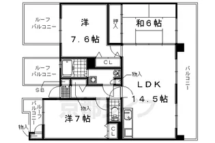 レシデンシア巨椋【503号室】の間取り