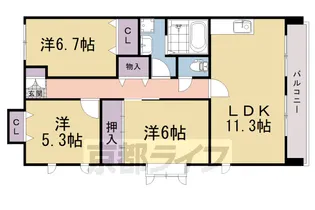 レシデンシア巨椋【408号室】の間取り