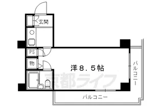 ライオンズマンション京都三条第2【606号室】の間取り
