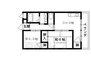 ハイツ魚満【1階】の間取り