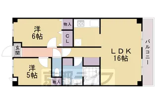 グランドハイツ洛南【605号室】の間取り