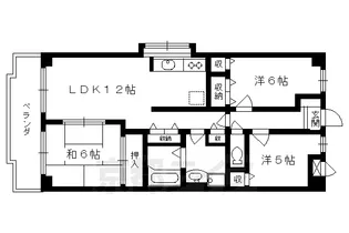 グランドハイツ洛南【605号室】の間取り
