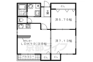 ネオガーランド御所南【304号室】の間取り