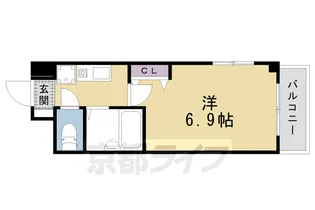京都府京都市中京区西ノ京職司町【マンション】の間取り