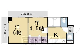 Mirei東福寺【201号室】の間取り