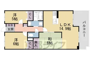 グランデュール鴨川ナイアスⅠ番館【5階】の間取り