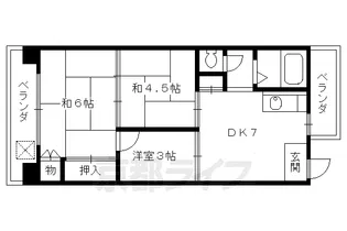 ワーカーハイツ鳥羽【204号室】の間取り