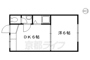 京都府京都市東山区泉涌寺五葉ノ辻町【アパート】の間取り