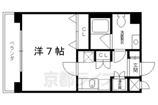 キアーラ御所【409号室】の間取り