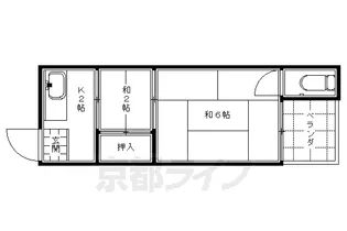 ドリームハイツ西大路【202号室】の間取り